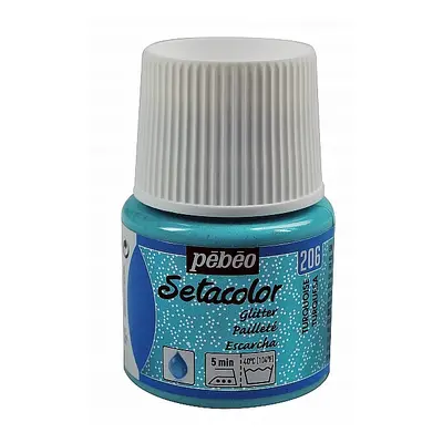 Pébéo Barva na textil Setacolor Light glitter 45 ml - Tyrkysová 206