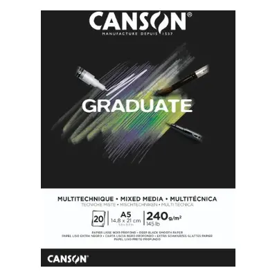 Canson Skicák Graduate Mix Media Black lep. A5, 20listů, 240g