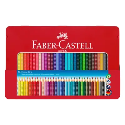 Akvarelové pastelky GRIP 2001 Faber-Castell 36 ks plechový obal