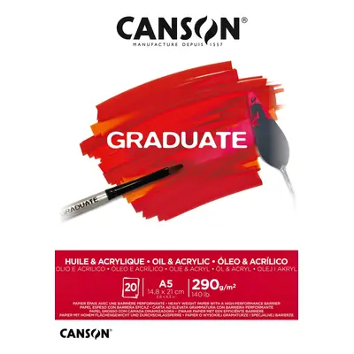 Canson Papír na akryl a olej Graduate Oil & Acrylic blok A5 290g, 20 listů