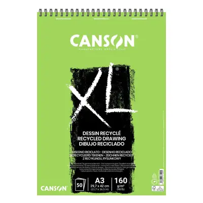 Canson XL Recycled skicák, kroužková vazba A3 160 g 50 listů