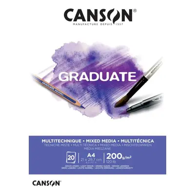 Canson Graduate Mix-Med skicák lep. A4 20l 200g WHITE