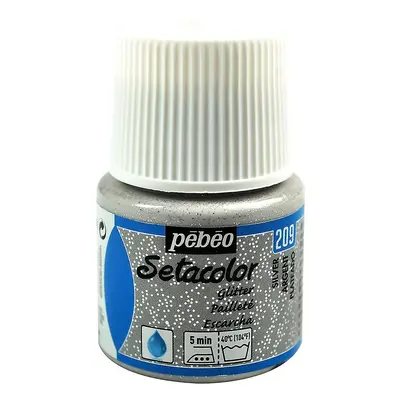 Pébéo Barva na textil Setacolor Light glitter 45 ml - Stříbrná 209