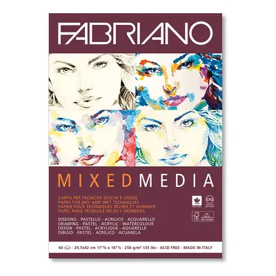 Fabriano Mix media A4 250 g 40 l, lepený