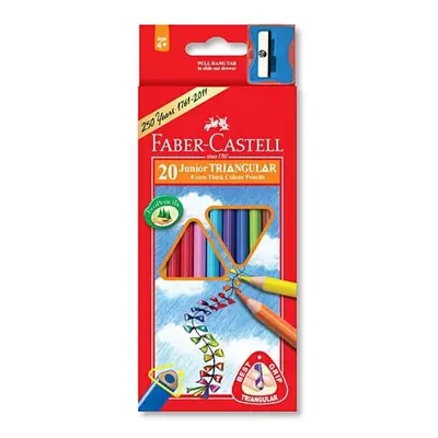 Pastelky Faber-Castell 116520 trojhranné silné 20 barev + ořezávátko