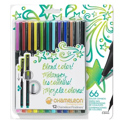 Chameleon sada 12 ks fineliner BRIGHT