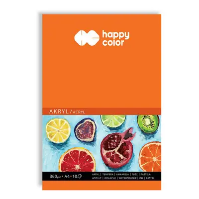 Happy Color 7836 2030-A10 blok papírů na akryl, A4, 360 g 10 listů