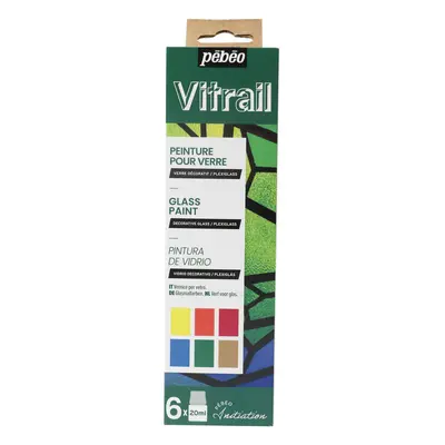 Pébéo Vitrail 756421 sada barev na sklo 6 x 20 ml