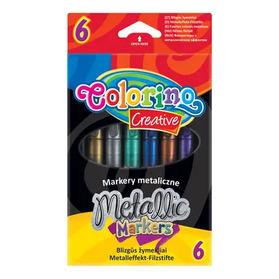 Colorino Creative Metallic Markers, metalické fixy 6 barev