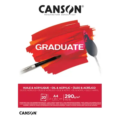 Canson Papír na akryl a olej Graduate Oil & Acrylic blok A4 290g, 20 listů