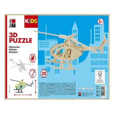 Marabu MARA 3D puzzle dřevěné - helikoptéra