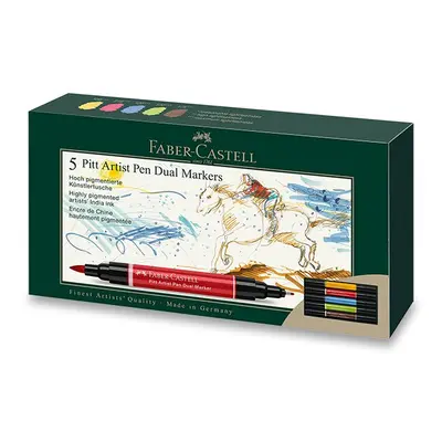 Faber-Castell Pitt Artist Pens Dual Markers - sada 5 ks oboustranných popisovačů