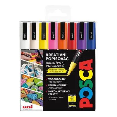 Akrylový popisovač Uni Posca PC-3M 0,9 - 1,3 mm, sada mix barev (16 ks)