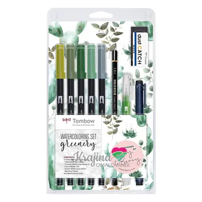 Tombow advanced lettering Greenery set color