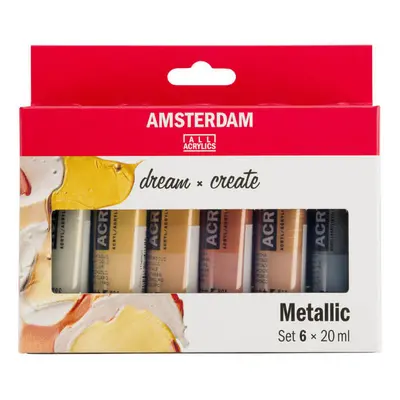 Royal Talens Sada metalických akrylových barev Talens Amsterdam 6x20 ml