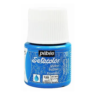 Pébéo Barva na textil Setacolor Light glitter 45 ml - Modrá aquamarine 201