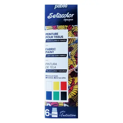 Barvy na textil Pébéo Setacolor Opaque sada 6 x 20 ml