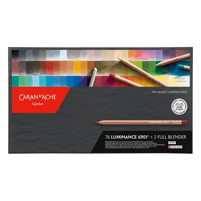 Caran D'ache Luminance 76 barev + 2 blendery - umělecké pigmentové pastelky