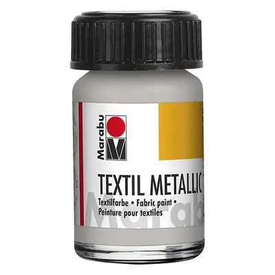 Barva na textil Marabu Textil Metallic 15 ml - stříbrná 782