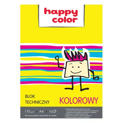 Barevné papíry Blok Happy Color technický A4 170 g 10 listů