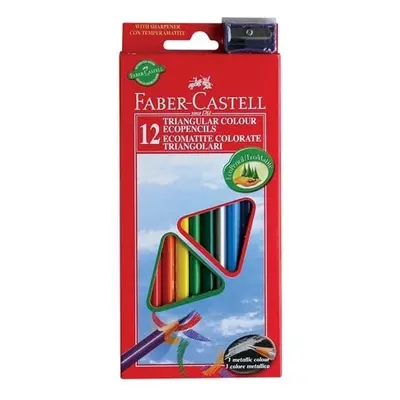 Trojhranné Pastelky Faber-Castell ECO 12 ks + ořezávátko