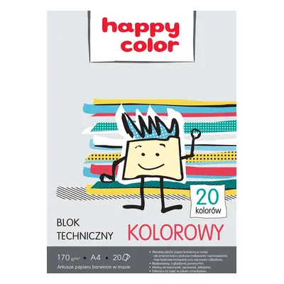 Barevné papíry Blok Happy Color technický A4 170 g 20 listů