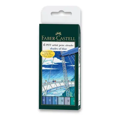 Faber-Castell Pitt Artist Pen Shades of blue, 6ks