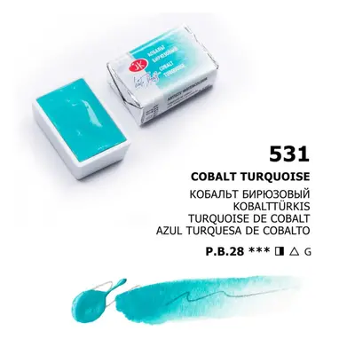 Nevskaya Palitra - White nights akvarelová barva 2,5 ml - cobalt turquoise