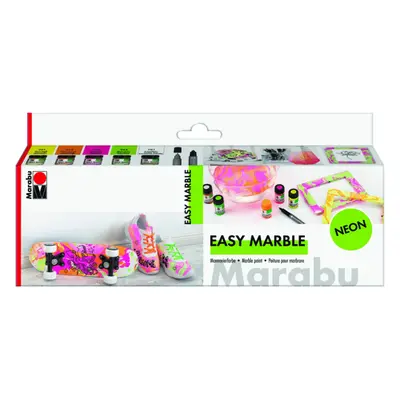 Marabu Easy Marble Neon sada mramorovacích barev 5 x 15 ml - neonové