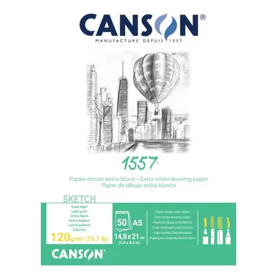 Canson 1557 blok lepený 120g A5 50 listů