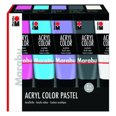 Akrylové barvy Marabu Acryl Color sada 5 x 100 ml pastelové barvy