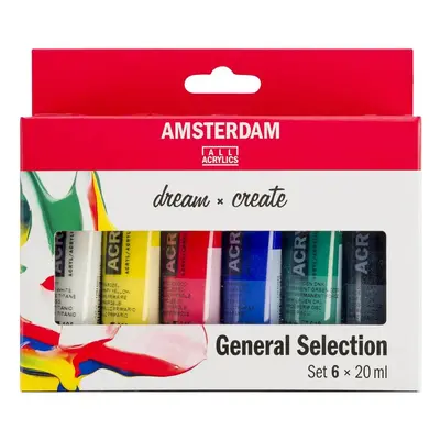 Royal Talens Sada akrylových barev Talens Amsterdam 6x20 ml - základní odstíny