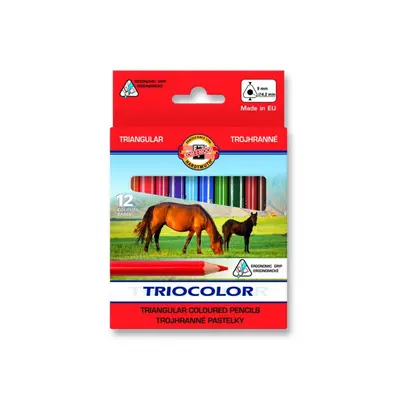 Pastelky krátké TRIOCOLOR Koh-I-Noor 3142 12 barev