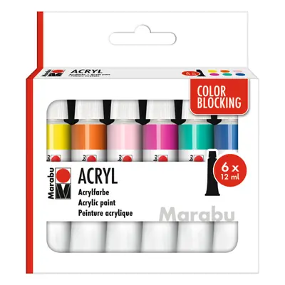 Akrylové barvy Marabu Acrylic Paints 6 x 12 ml - COLOR BLOCKING