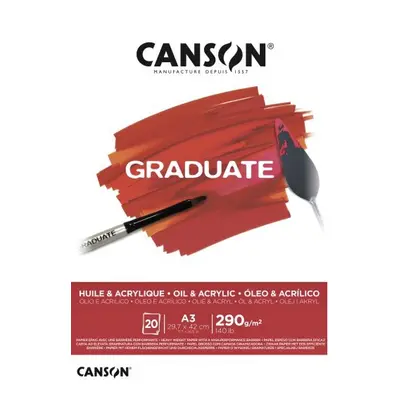 Canson Papír na akryl a olej Graduate Oil & Acrylic blok A3 290g, 20 listů