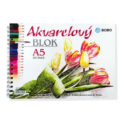 BOBO 30580 Akvarelový blok A5 20l