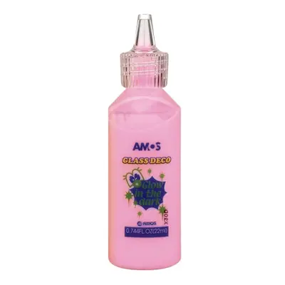 Amos Glass Deco 22ml svítící růžová