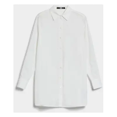 Košile karl lagerfeld pleated back tunic shirt white