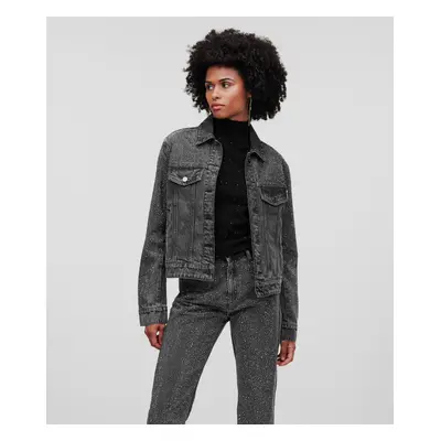 Bunda karl lagerfeld denim jacket w/ rhinestones mid grey