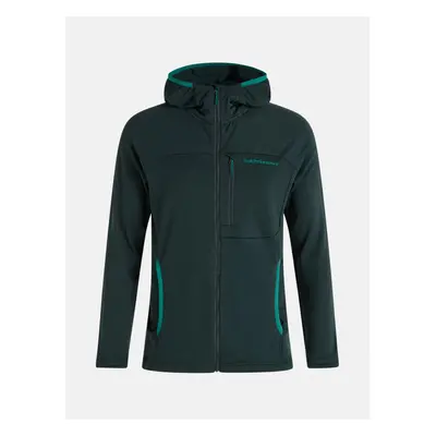 Mikina peak performance m light zip hood fleece scarab green/blue shadow