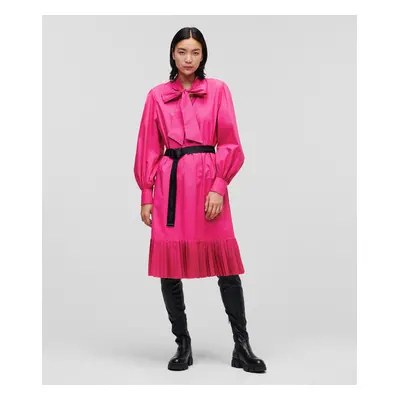 Šaty karl lagerfeld pleated hem shirt dress fuchsia