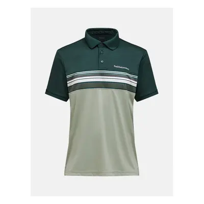 Polokošile peak performance m player print polo limit green/scarab green