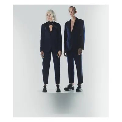 Kalhoty karl lagerfeld klxcd tuxedo pants dark blue