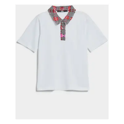 Tričko karl lagerfeld boucle polo t-shirt white