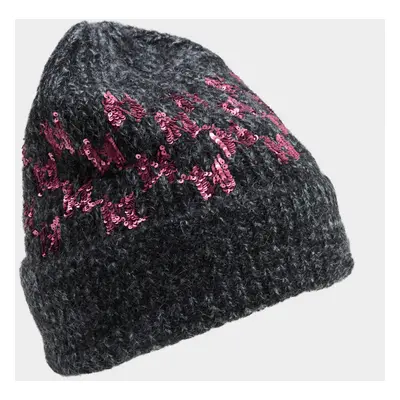 Čepice karl lagerfeld k/evening knit beanie black/pink2