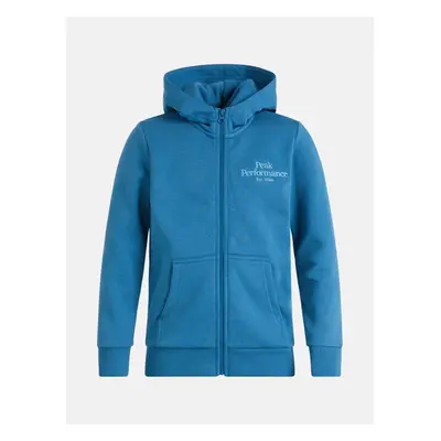 Mikina peak performance jr original zip hood midnight/blue day