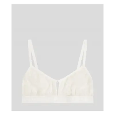 Spodní prádlo karl lagerfeld keyhole lace bralette ivory