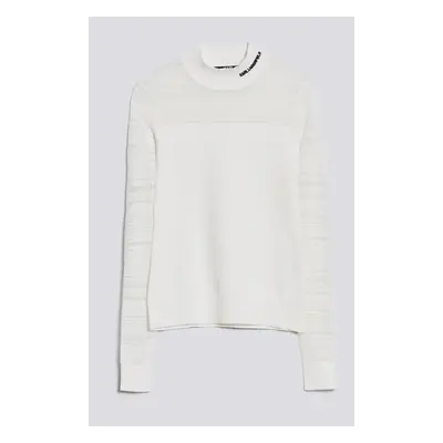 Rolák karl lagerfeld light weight logo turtleneck white