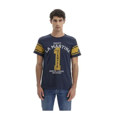 Tričko la martina man t-shirt s/s jersey navy