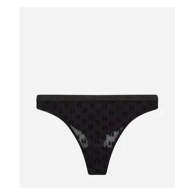 Spodní prádlo karl lagerfeld kl monogram flock thong black